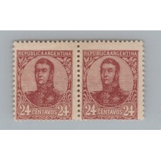 ARGENTINA 1908 GJ 285b PAREJA DE ESTAMPILLAS VARIEDAD CON Y SIN FILIGRANA NUEVAS MINT !!! U$ 60 PERO SUELEN VENDERSE CERCA DE PLENO CATALOGO YA QUE SON MUY RARAS !!! LUJO TOTAL !!!